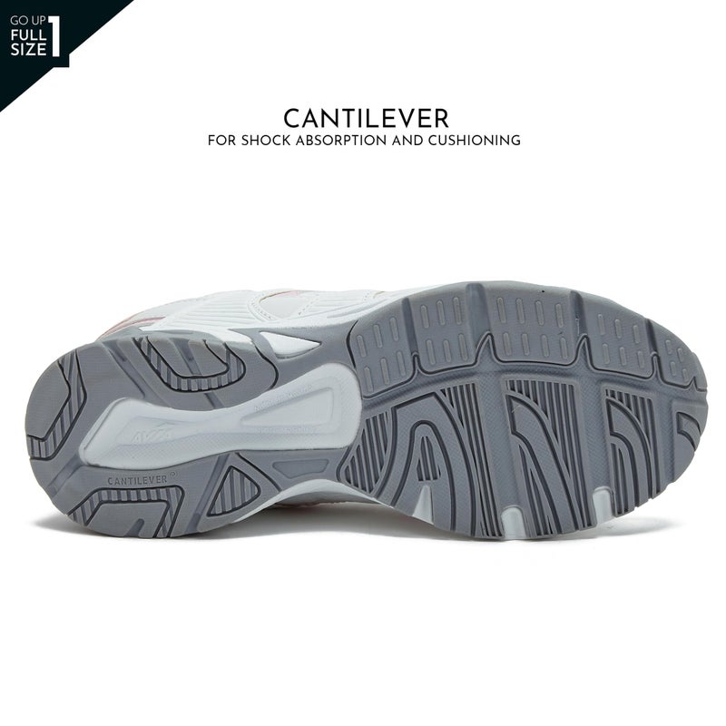 Avia Verge Womens Sneakers - Tennis, Court, Cross Training, or Pickleball Shoes for Women, 7 Wide, White with Light Pink - Image 5